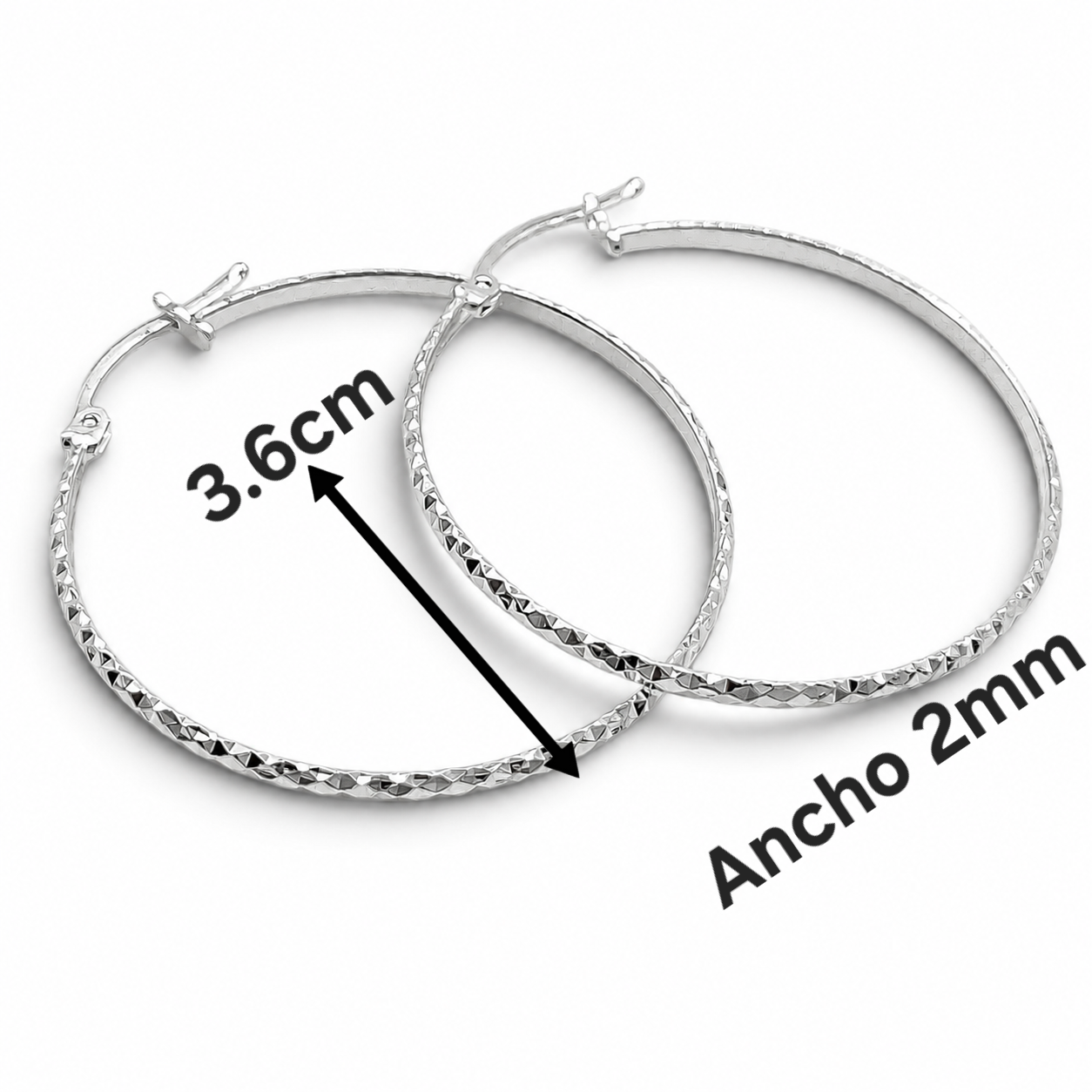 Arracada Mediana Plata Ley 925