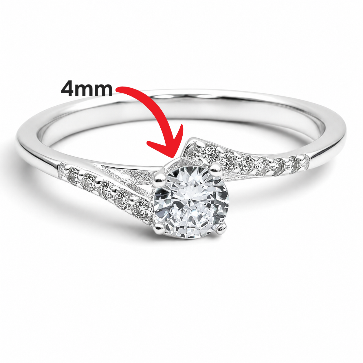 Anillo Zirconia Chica Plata Ley 925