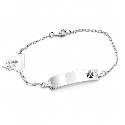 Esclava Trebol 1mm Plata Ley 925