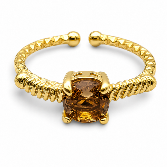 Anillo Zultanita Dorado Plata Ley 925