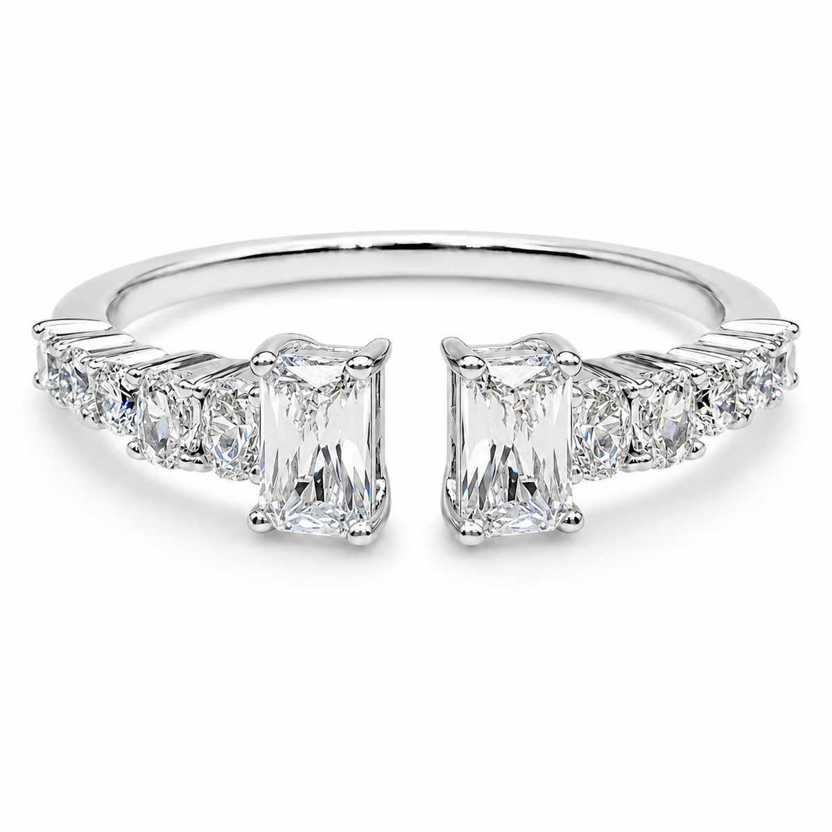Anillo Zirconias Blanca Plata Ley 925