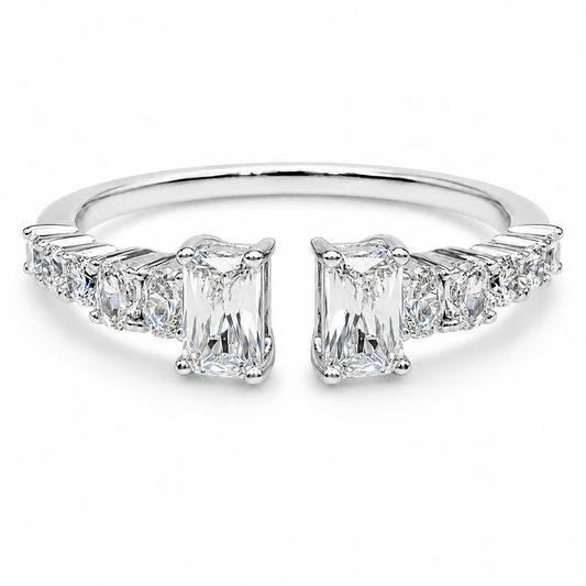 Anillo Zirconias Blanca Plata Ley 925