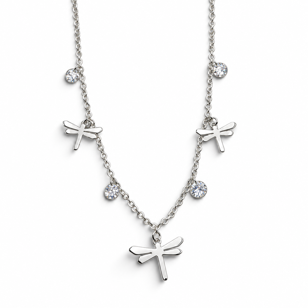 Collar Libelula Plata Ley 925