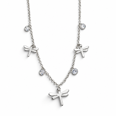Collar Libelula Plata Ley 925