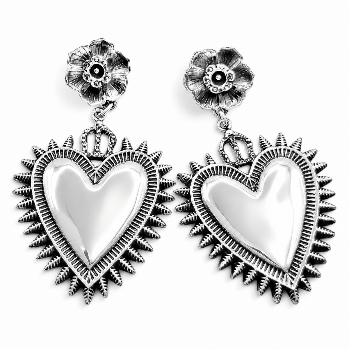Arete Corazon Grande Plata Ley 925