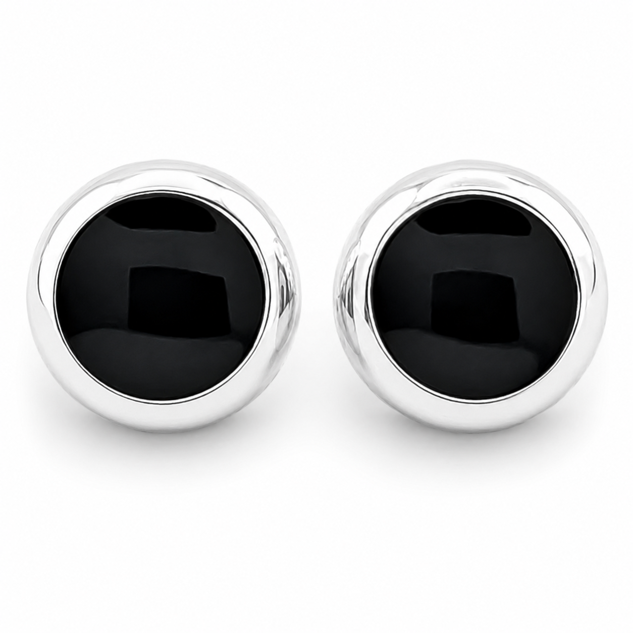 Arete Circulo Onix Plata Ley 925