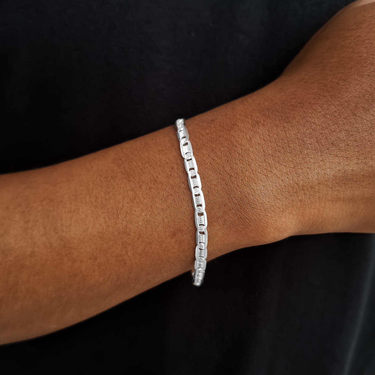 Pulso Gucci Diamantado 4mm Plata Ley 925