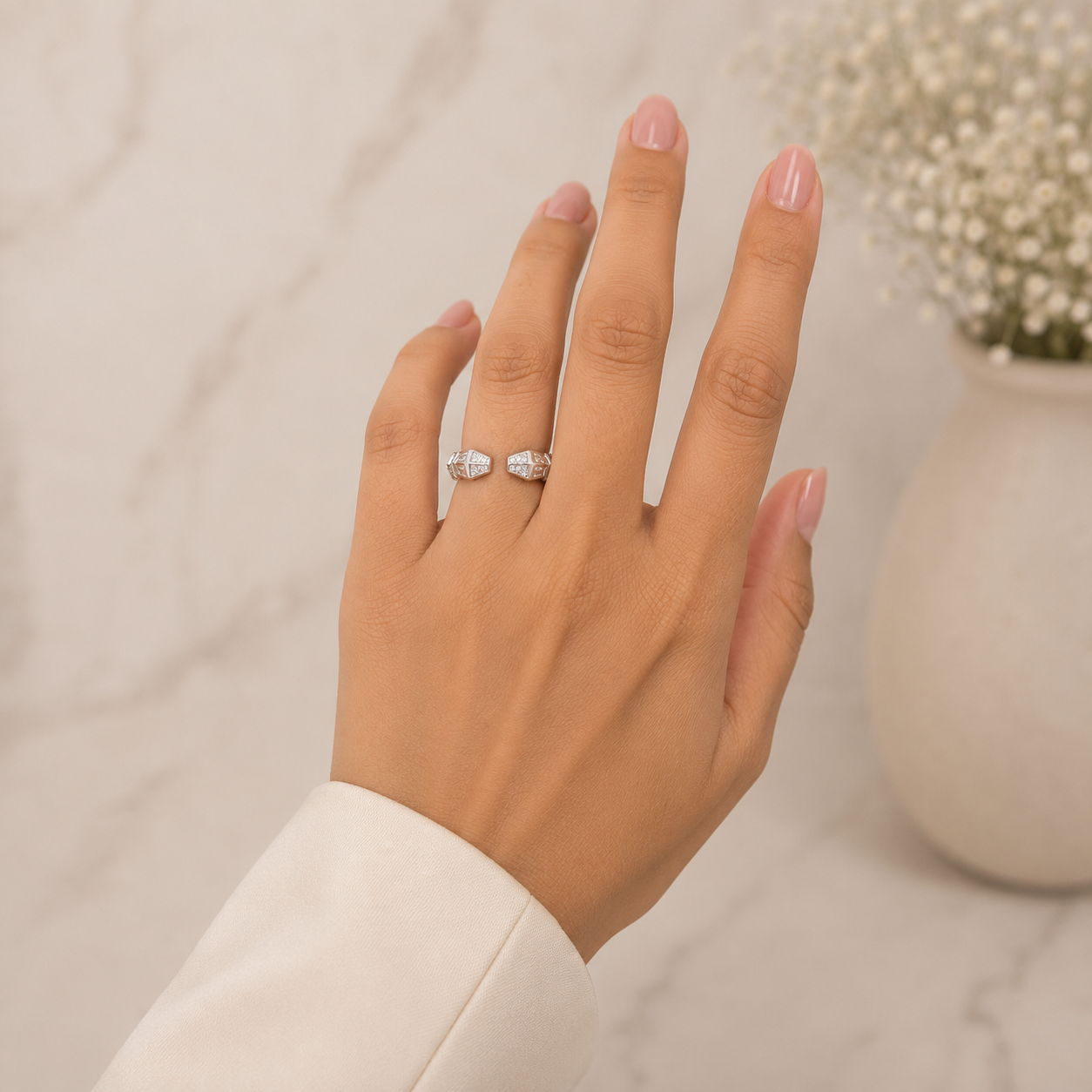 Anillo Zirconia Blanca Plata Ley 925