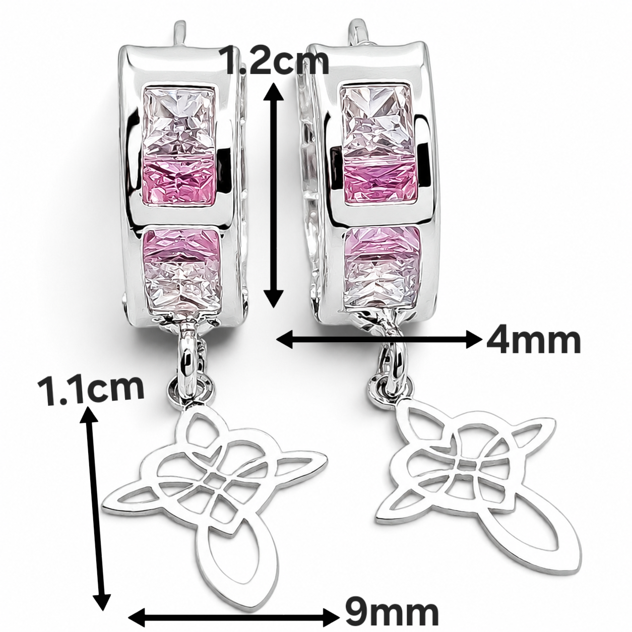 Hugguies Corazon Nudo Rosa Plata Ley 925