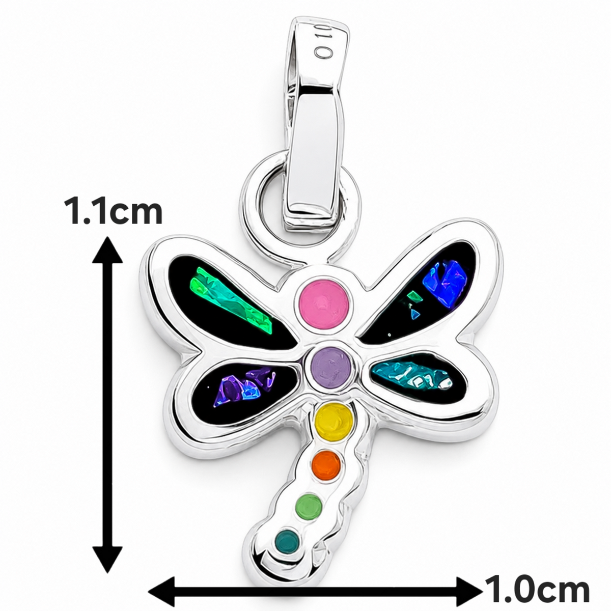 Set Libelula Multicolor Plata Ley 925