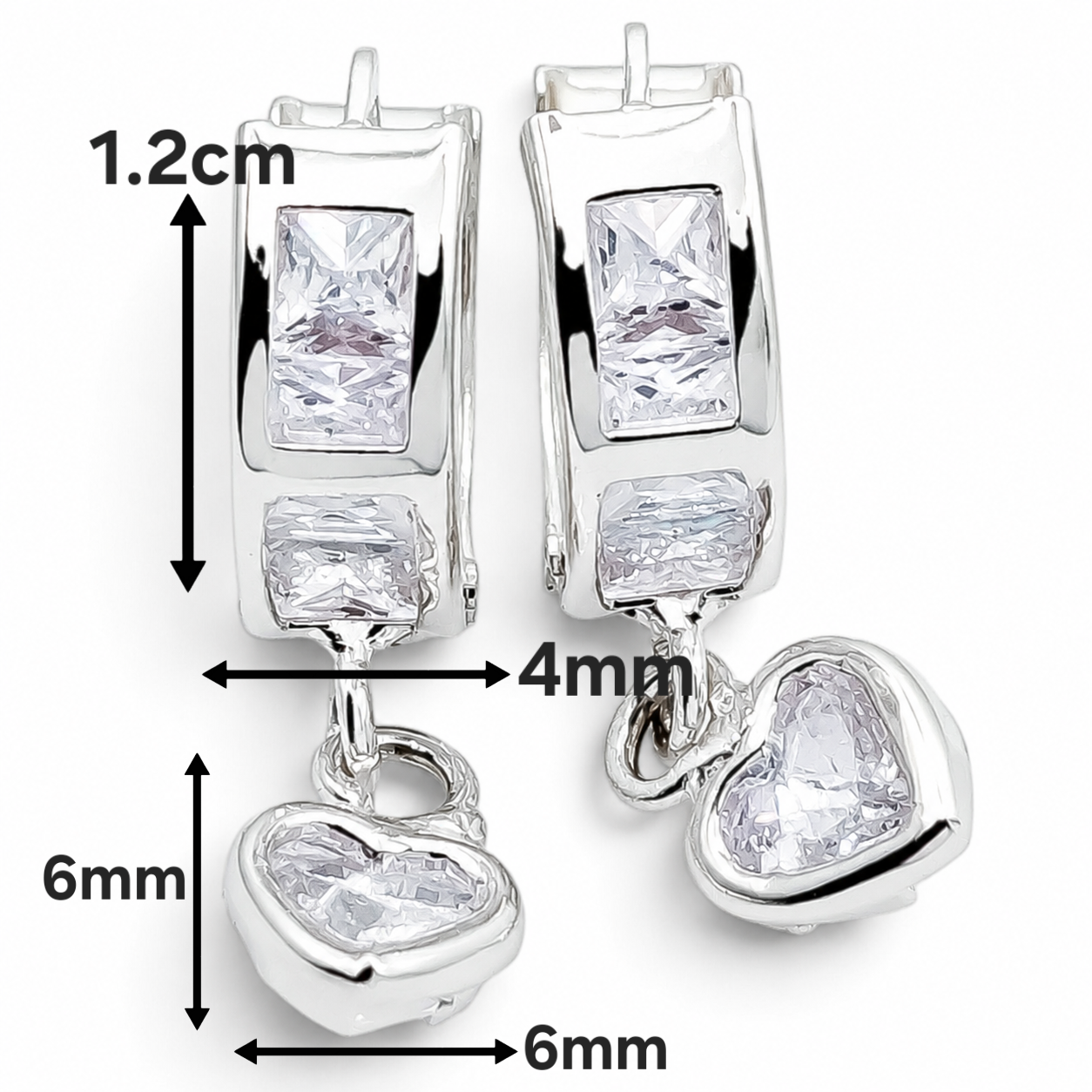 Hugguies Corazon Zirconia Plata Ley 925