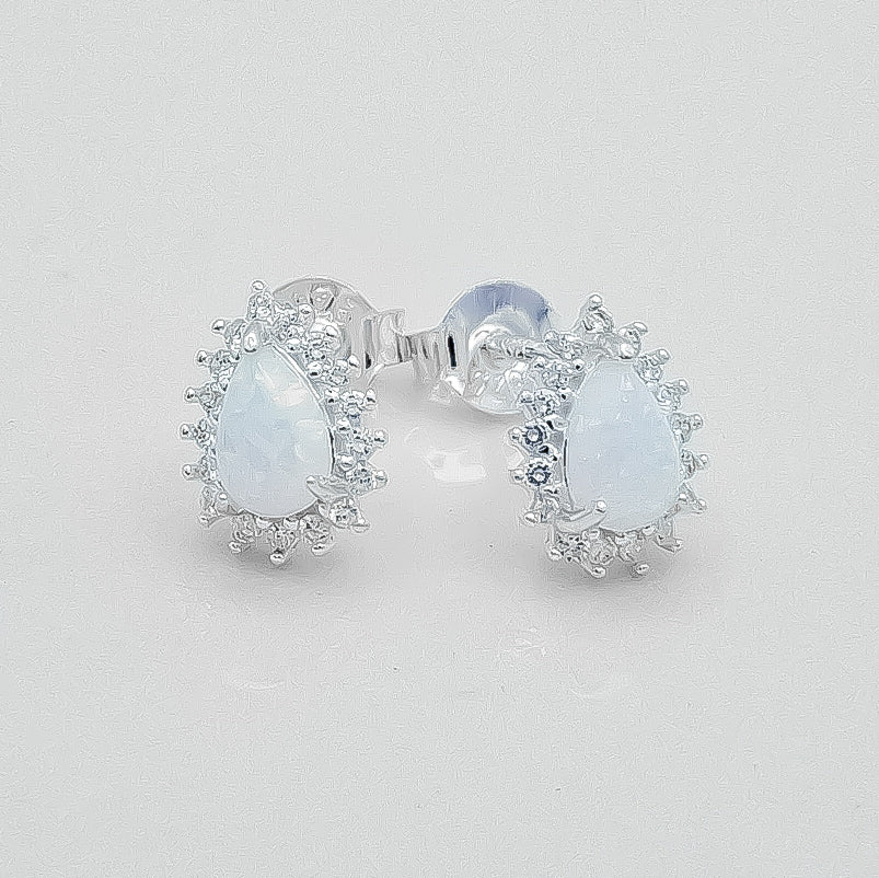 Arete Opalo Gota Blanco