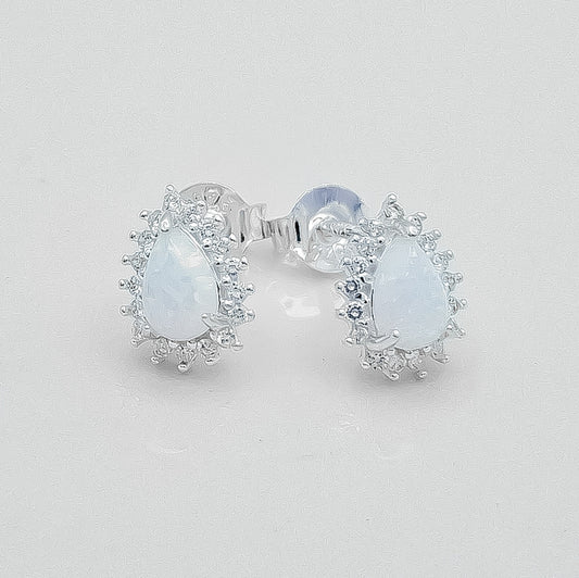 Arete Opalo Gota Blanco