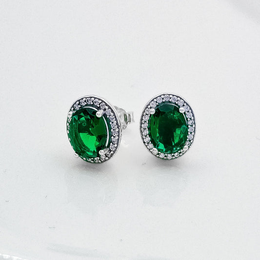 Arete Ovalo Zirconia Verde