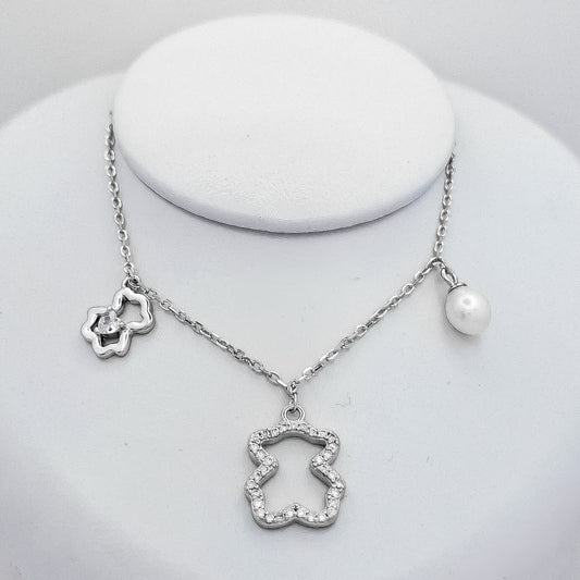 Pulsera Oso Zirconia Perla