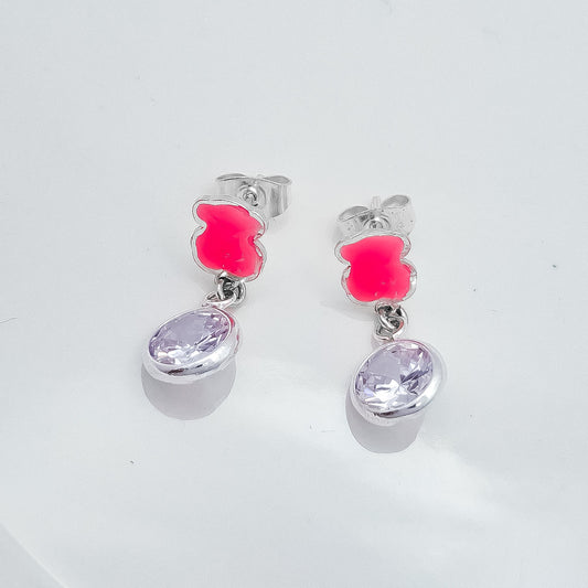 Arete Oso Rosa