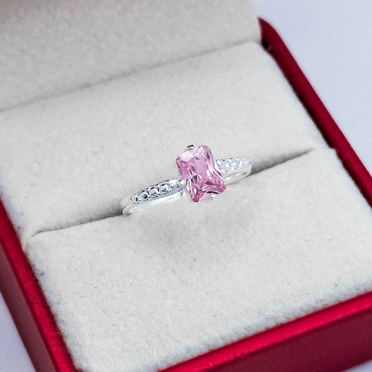 Anillo Zirconia Rosa