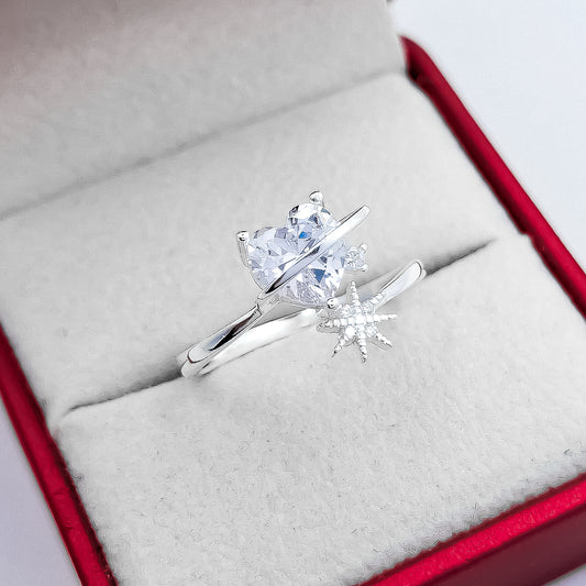 Anillo Corazon Blanco Zirconia