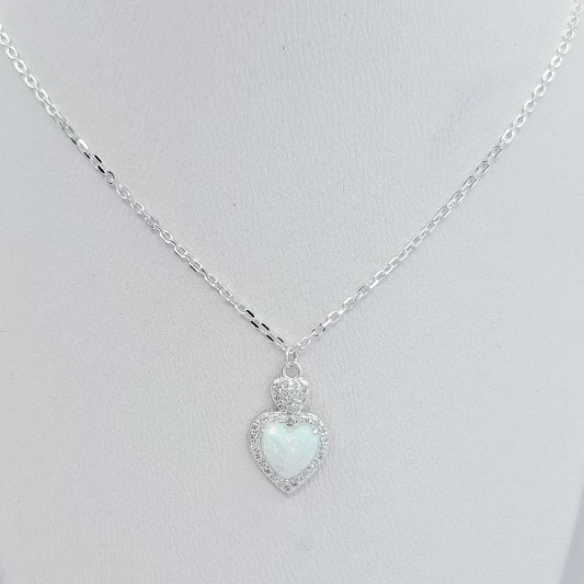 Collar Corazon Opalo