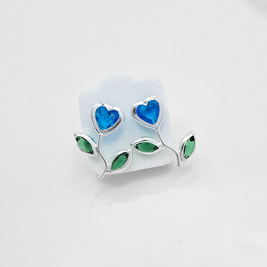 Broquel Flor Corazon Azul