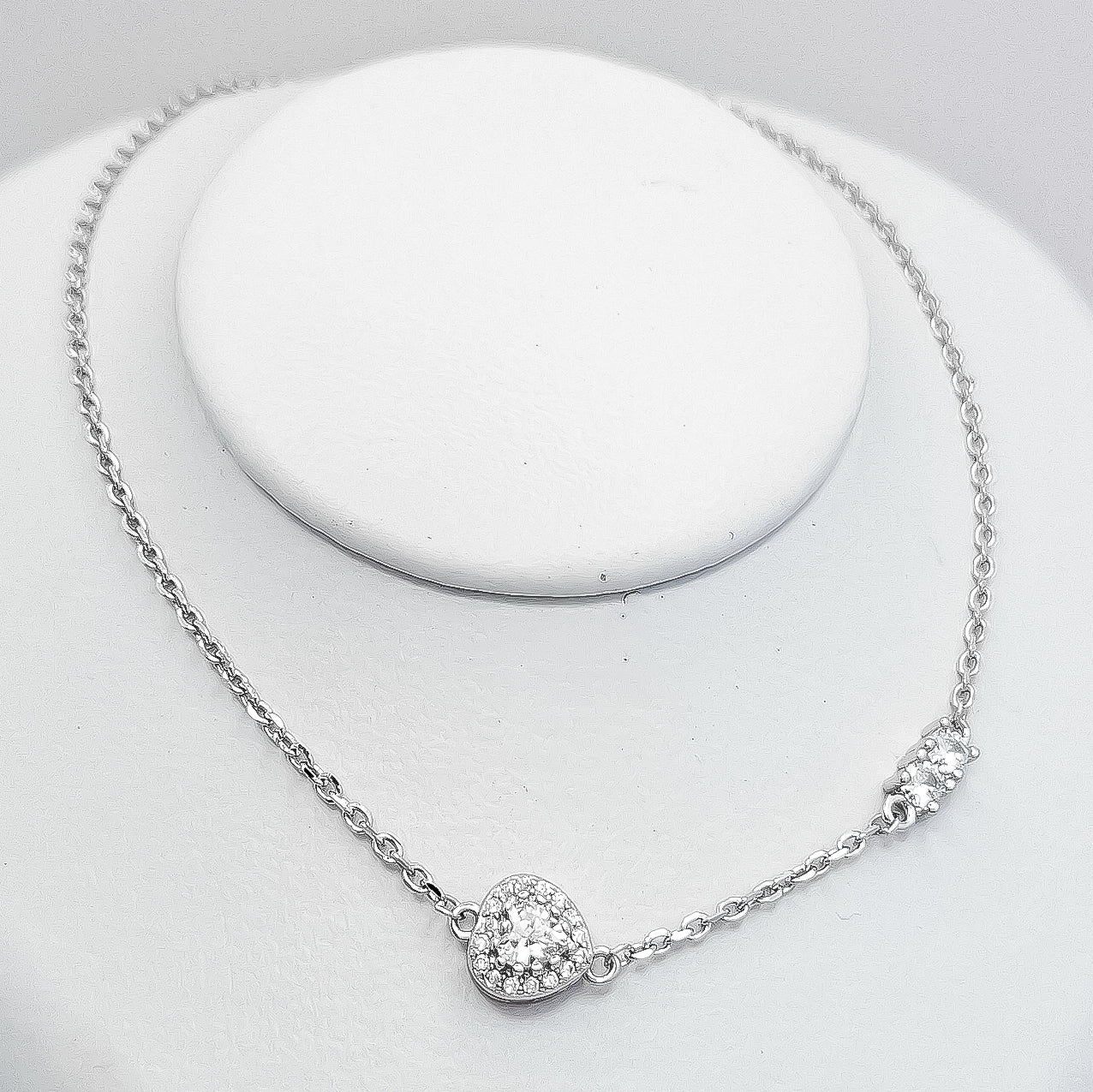 Tobillera Corazon Blanco