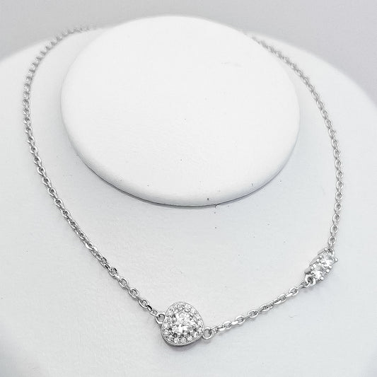 Tobillera Corazon Blanco