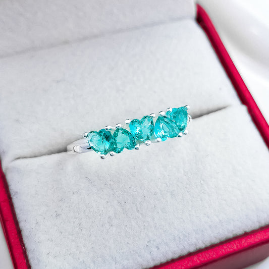 Anillo Menta Corazones