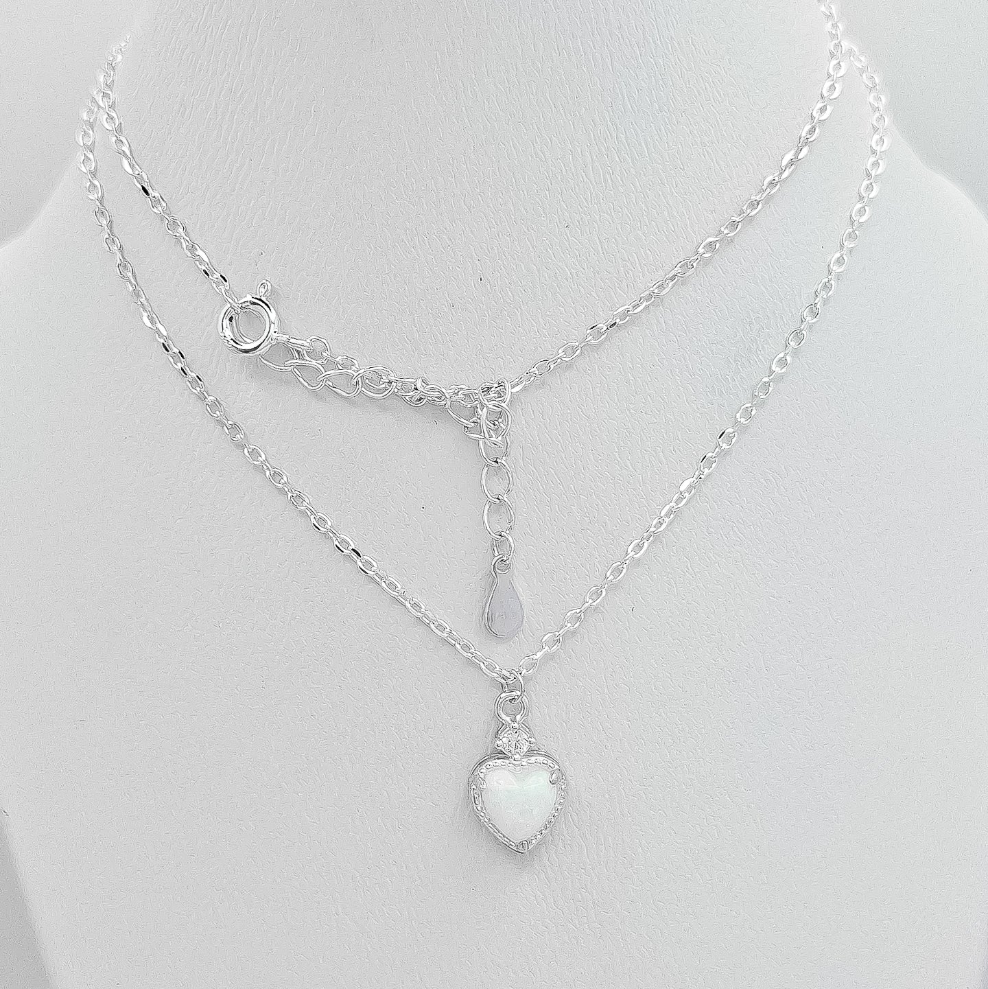 Collar Corazon Opalo