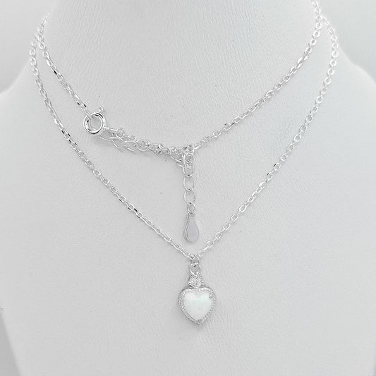 Collar Corazon Opalo