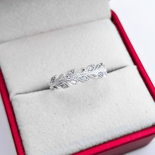 Anillo Hojitas Zirconia