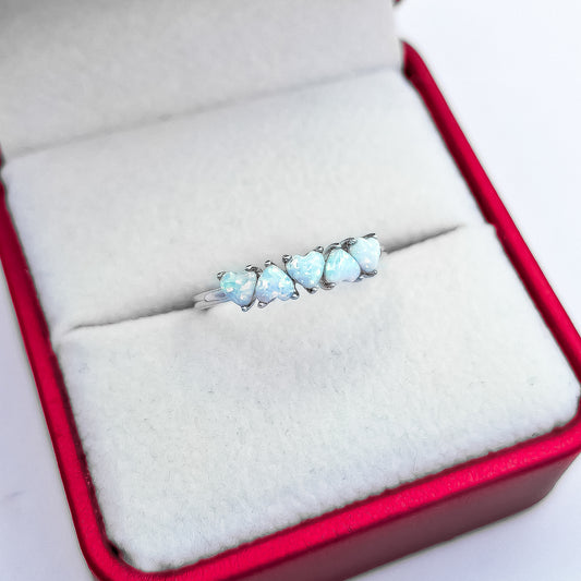 Anillo Opalos Corazones