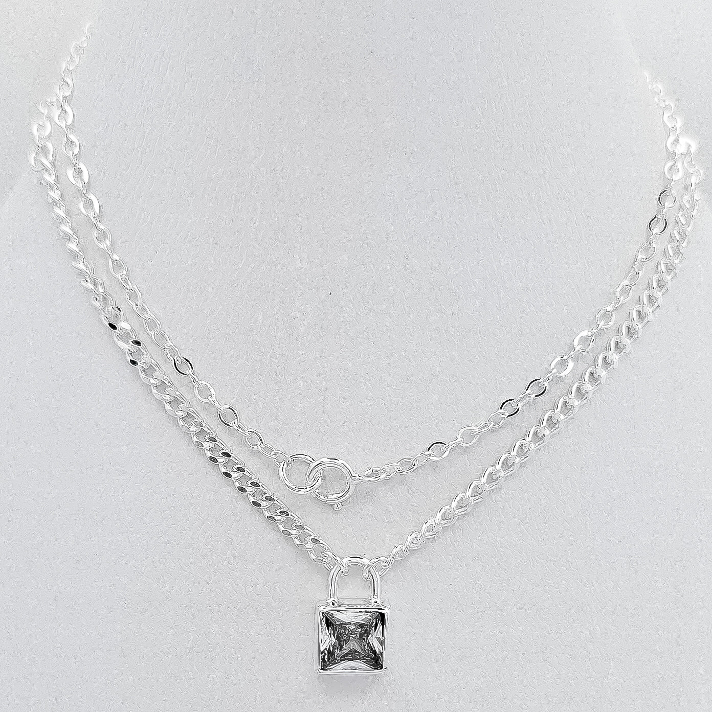 Collar Zirconia Cuadrada