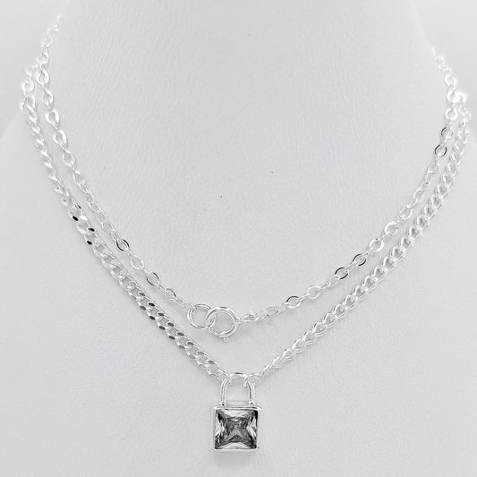 Collar Zirconia Cuadrada