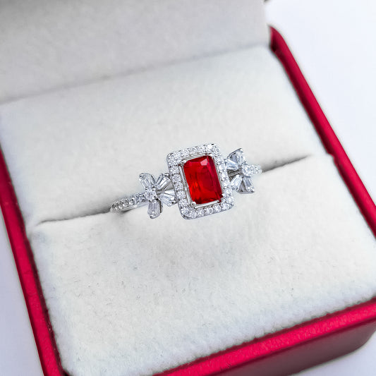 Anillo Rojo Zirconia