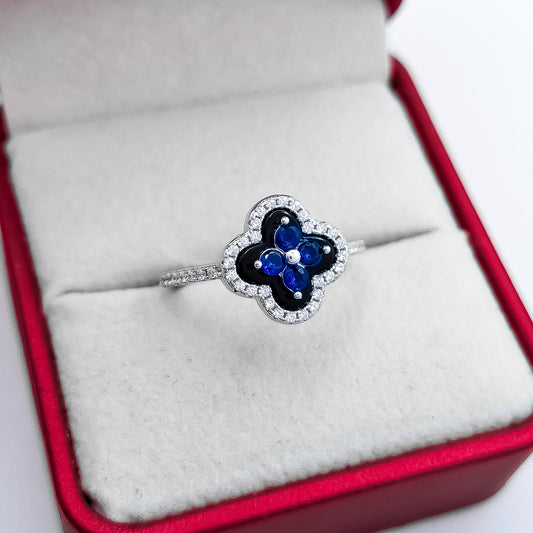 Anillo Flor Azul