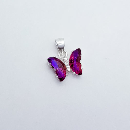 Dije Mariposa Rosa Fuerte