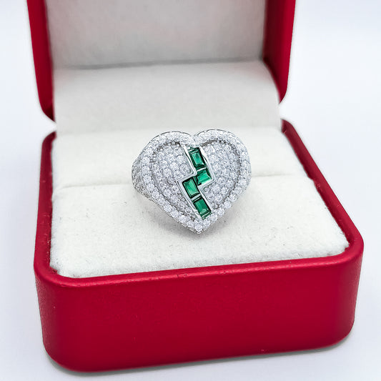 Anillo Corazon Verde