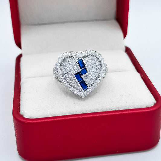 Anillo Corazon Azul
