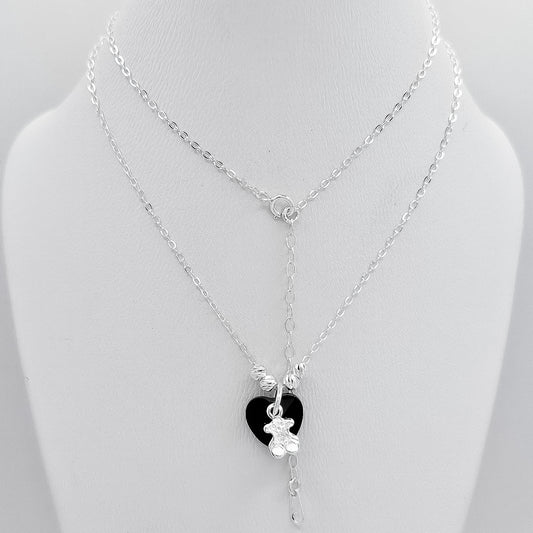 Collar Negro Corazon