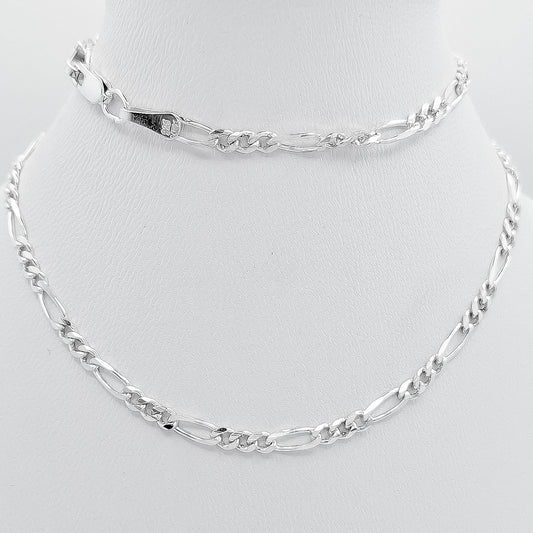 Cadena Figaro 3mm Diamantada