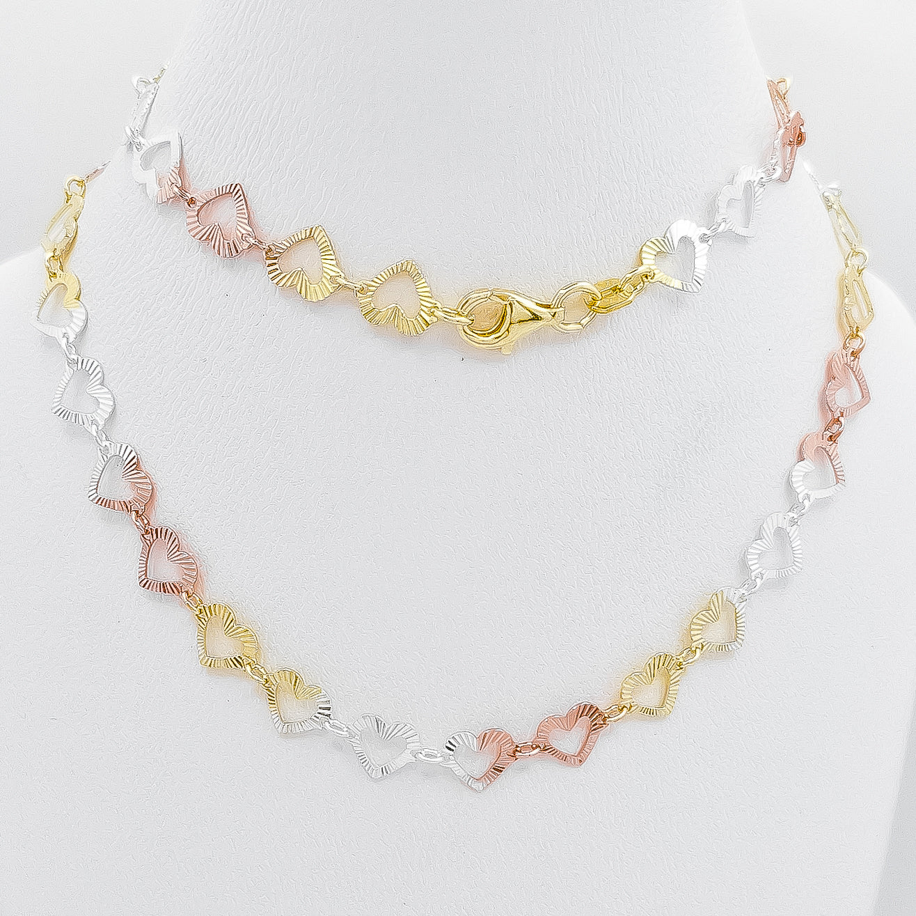 Cadena Corazones Tricolor