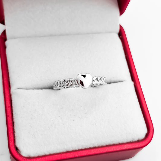 Anillo Corazon Cadenita