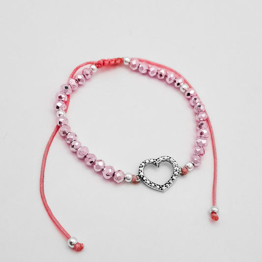 Pulsera Rosa Corazon