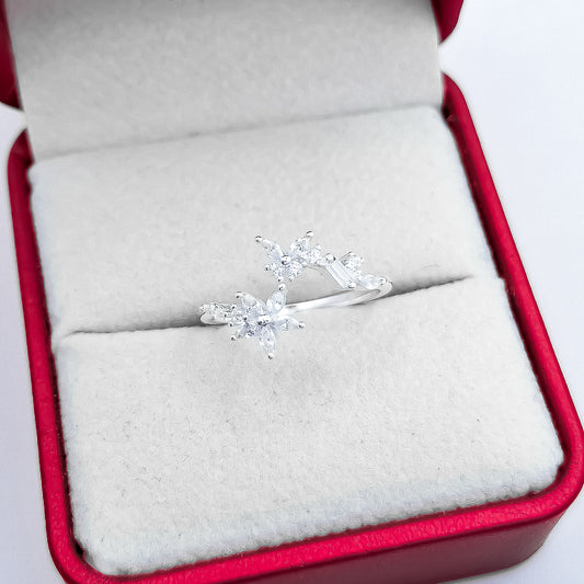 Anillo Ajustable Flor Mariposa