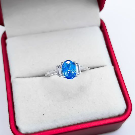 Anillo Zirconia Azul