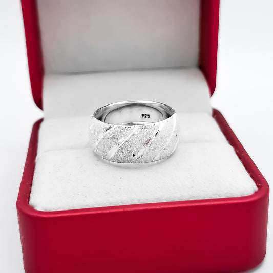 Anillo Argolla Diamantada Ancha