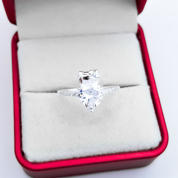 Anillo Kitty Corazon Zirconia