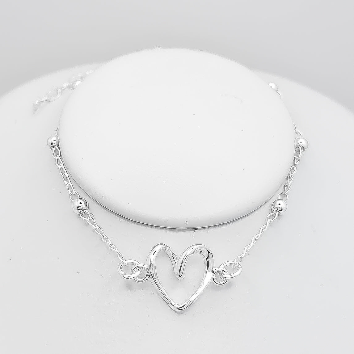 Pulsera Corazon Bolitas