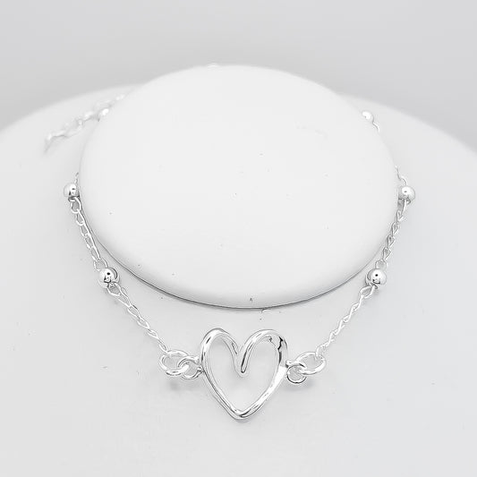 Pulsera Corazon Bolitas