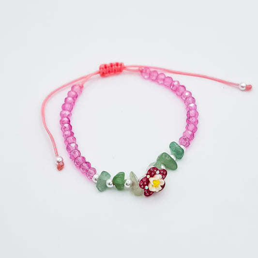 Pulsera Jade Natural Flor